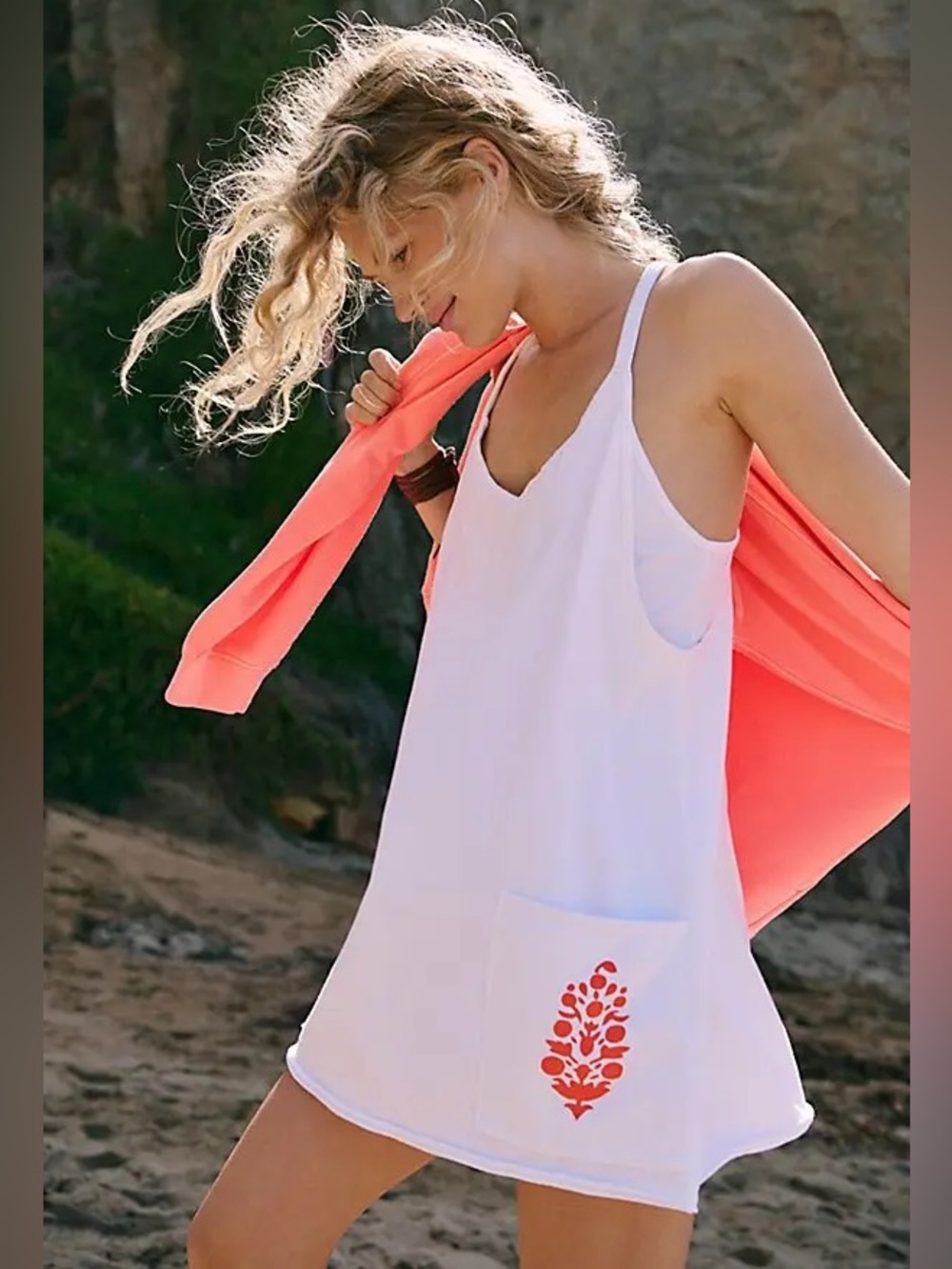 NWT Free People x FP Movement Hot Shot Logo Mini Dress